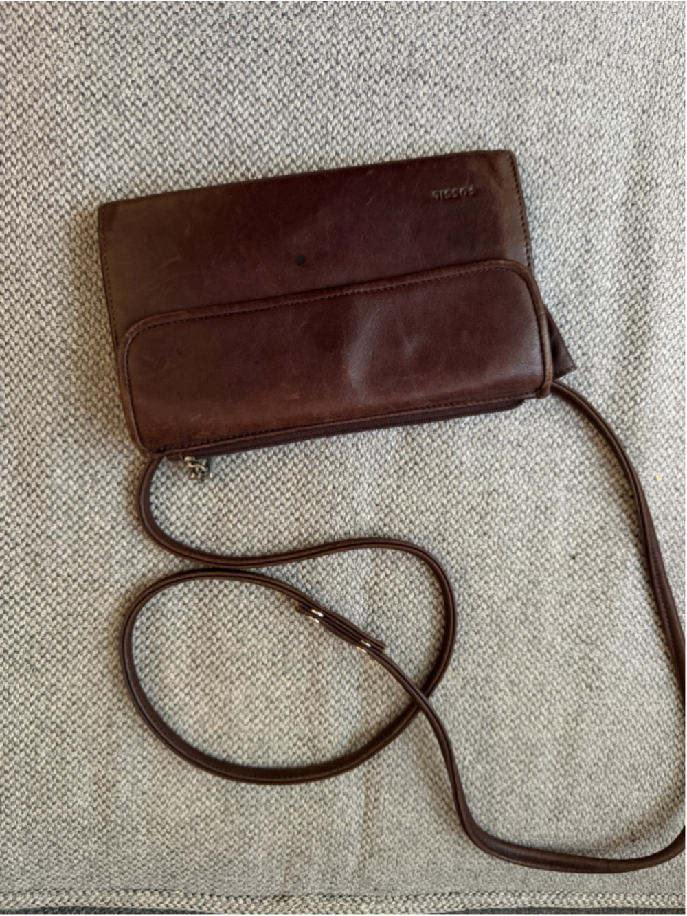 Women's Fossil Brown Leather Crossbody Bag One Size